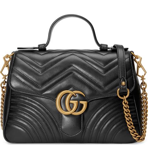 gucci marmont leather top handle bag